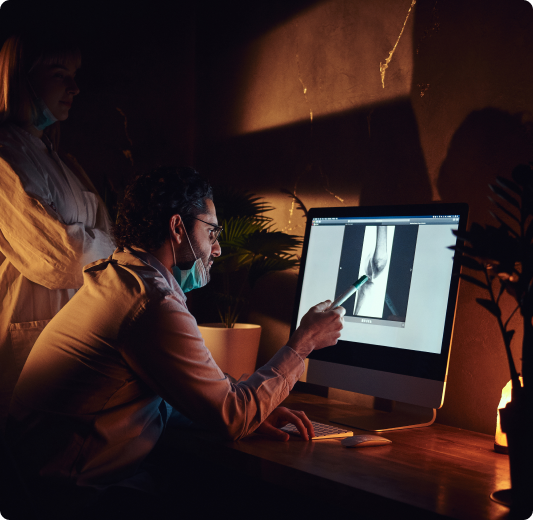 Designer working at a computer