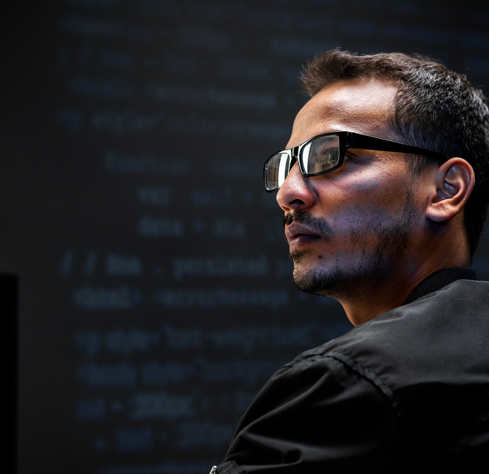 Web designer working at a screen
